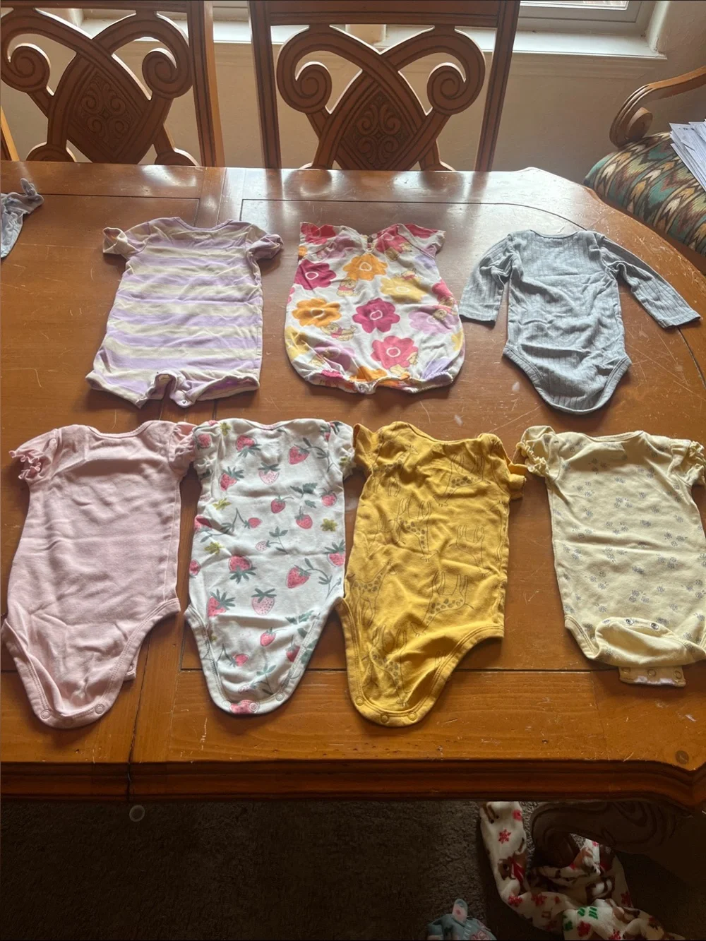 Carter's Mixed Pink, Yellow, Gray & White Baby Girl One-Piece Bodysuit Bundle